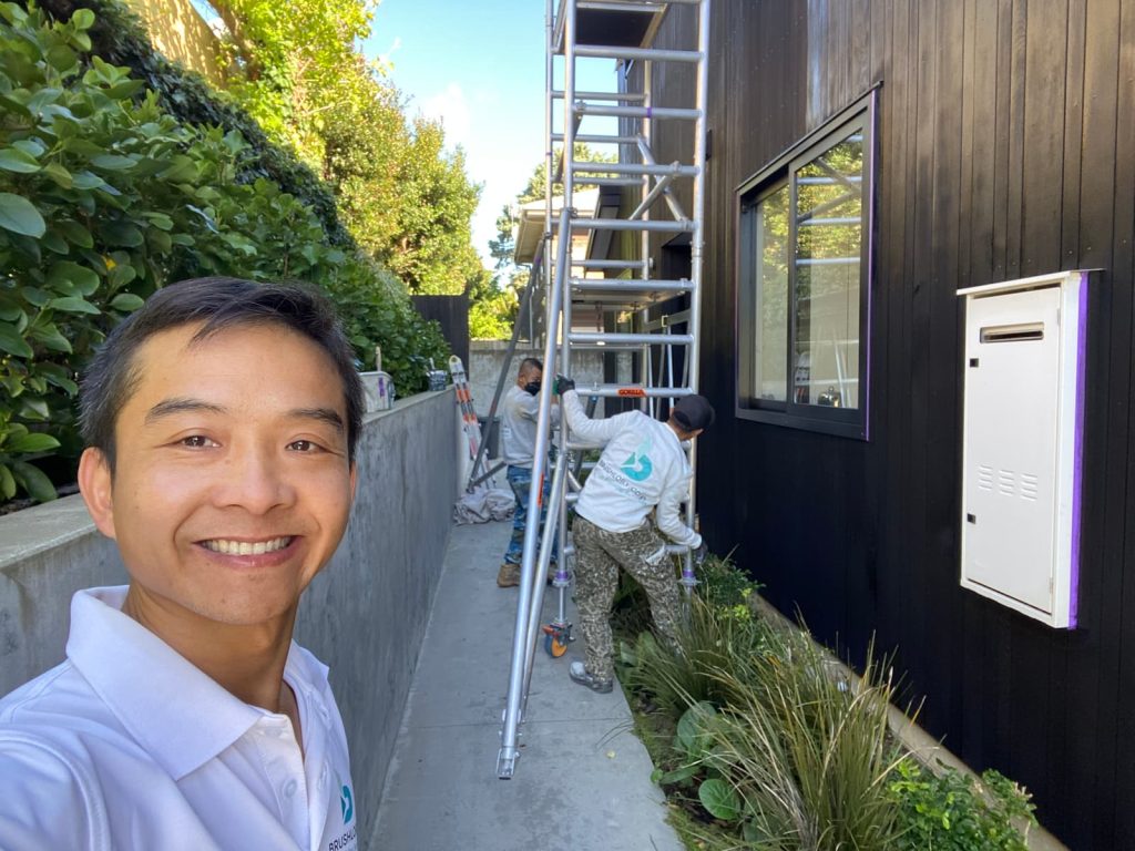 House painters Auckland scaffolding exterior staining